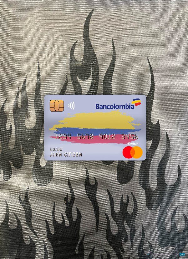 Download Colombia bancolombia bank master debit card photolook front Photoshop template